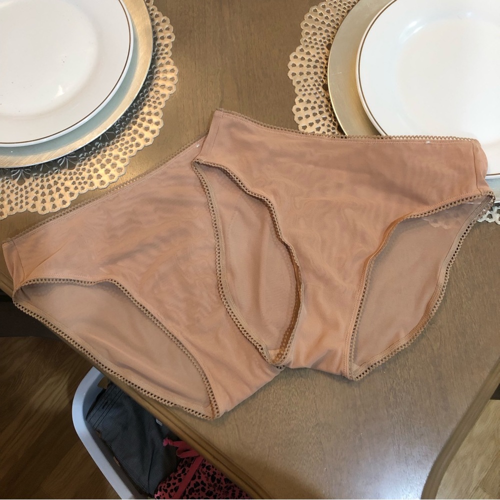 NEW Set of 2 Arizona Body Tan Mesh Back Briefs Underwear Panties